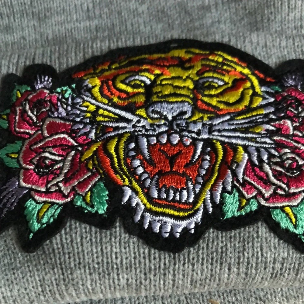 Ed Hardy Women’s Beanie Hats with Tiger and Floral Design